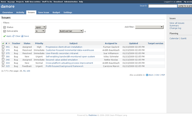 Columns in issue list