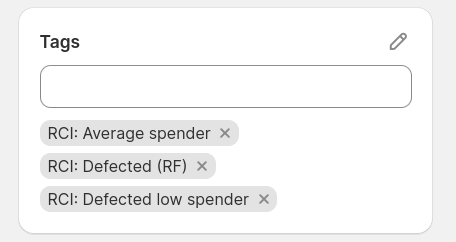 Customer tags from Repeat Customer Insights in Shopify